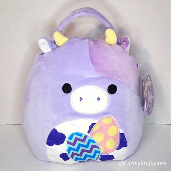 🐣 BUBBA 🐄 Purple Cow Easter Basket 2024 Original Squishmallow by Kelly Toy NWT - Picture 1 of 8